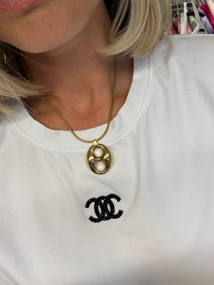 Ketting Hanger Koffieboon Goud