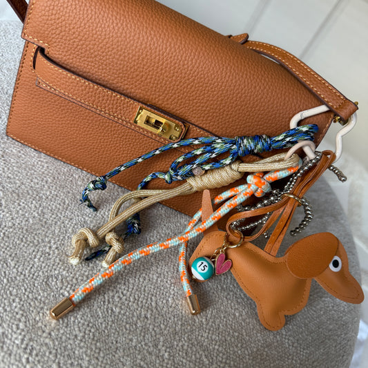 Bag Charm Teckel Cognac Bruin