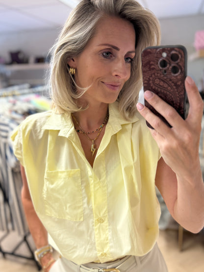 Blouse Evi Pof Elastiek Zachtgeel