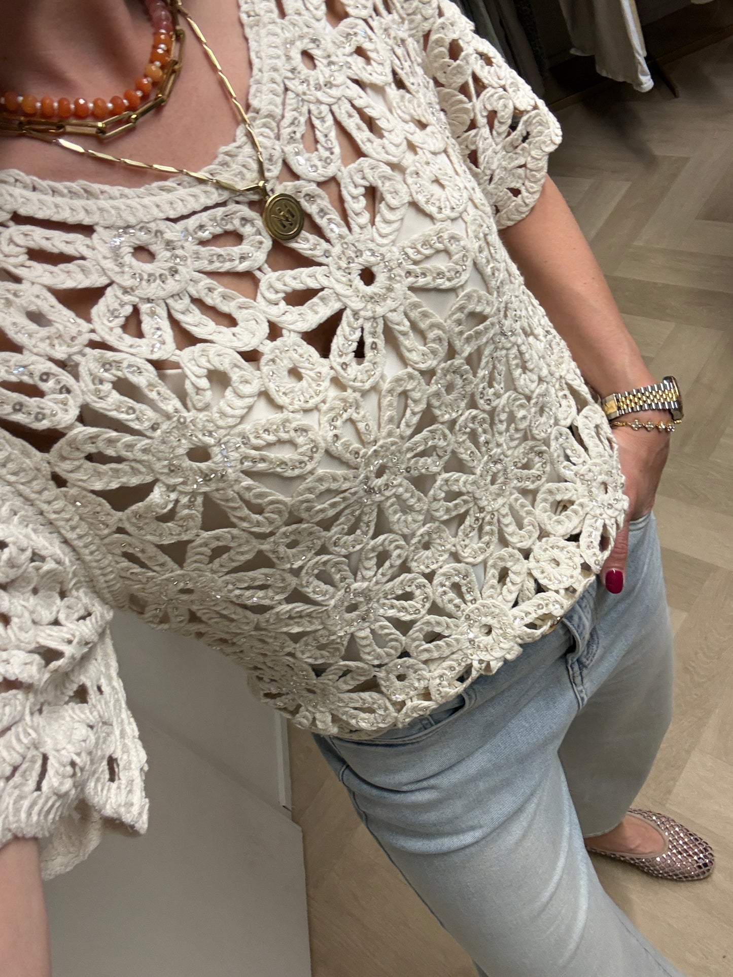 Shirt Milly Crochet Ecru