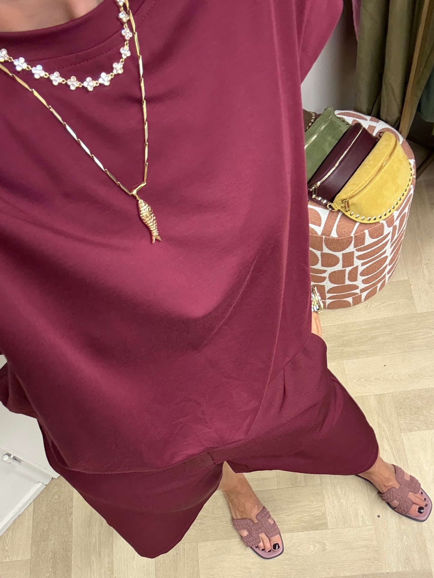 Shirt Joy Elastiek Burgundy