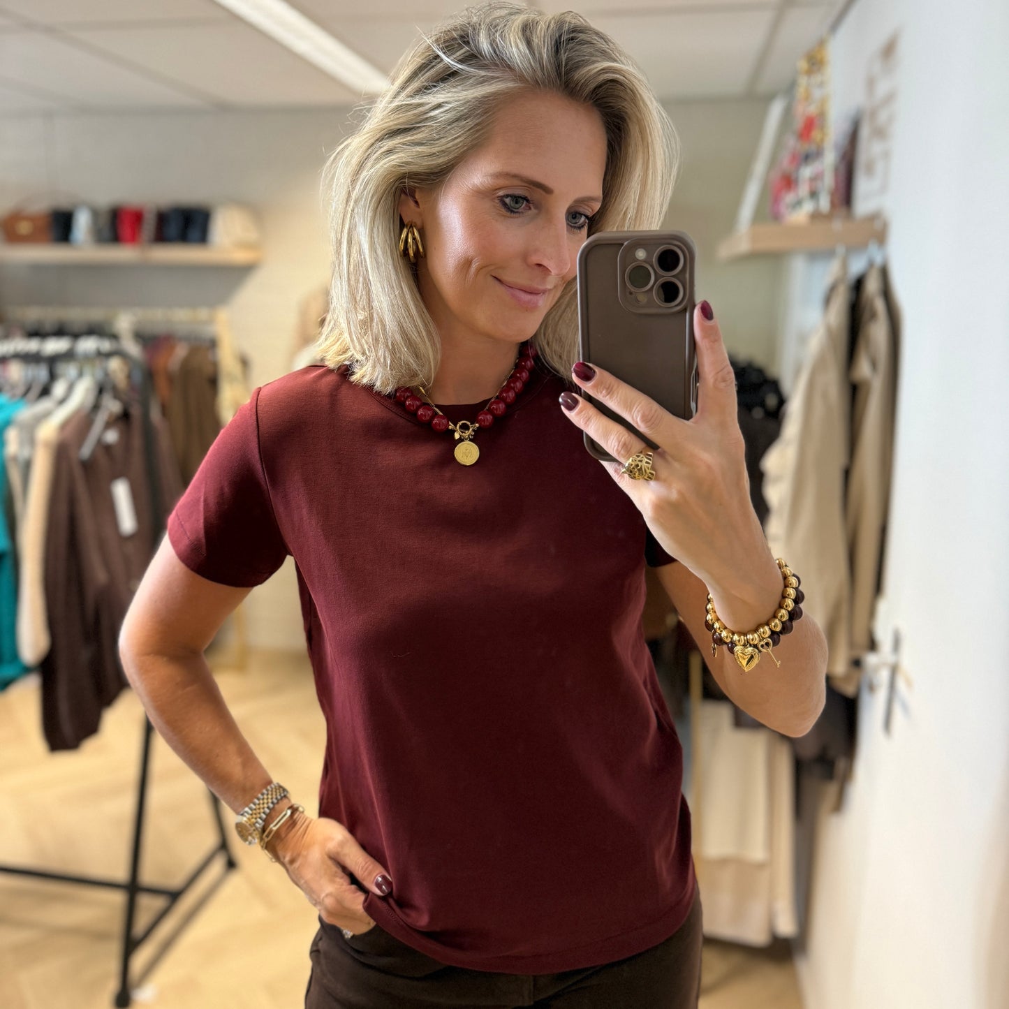 T-shirt Basis Bordeaux