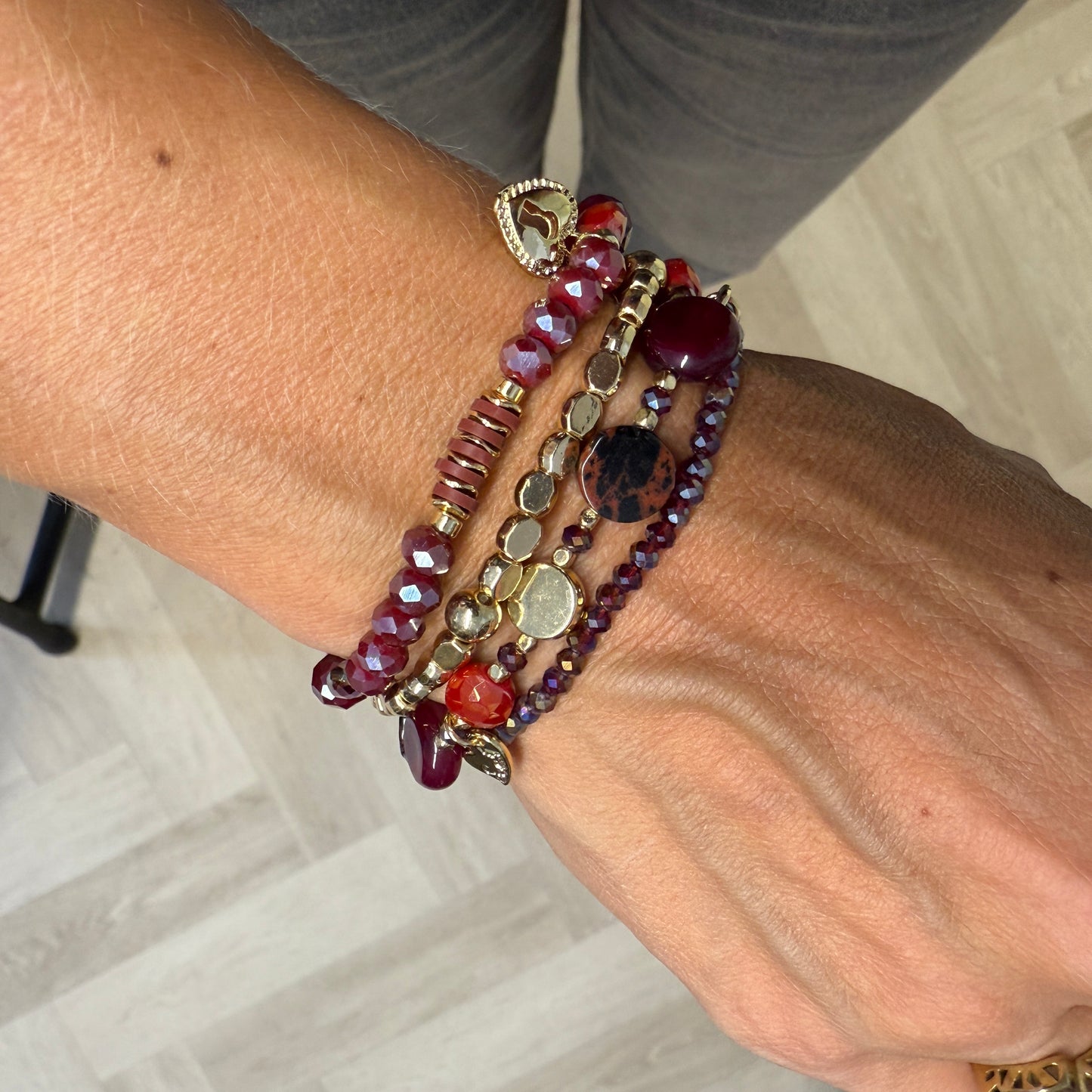 Armband Set Cannes Burgundy
