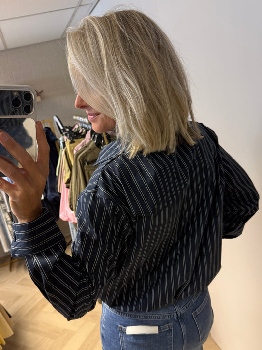 Blouse Eef Streep LM Donkerblauw