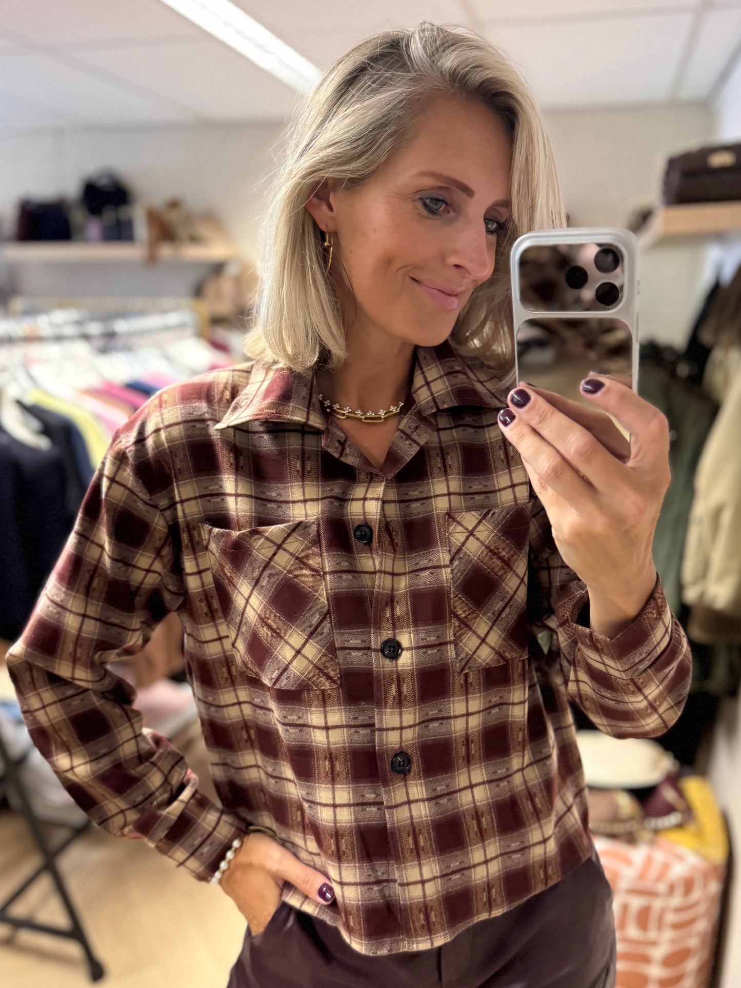 Blouse Joy Ruit Bordeaux Crème