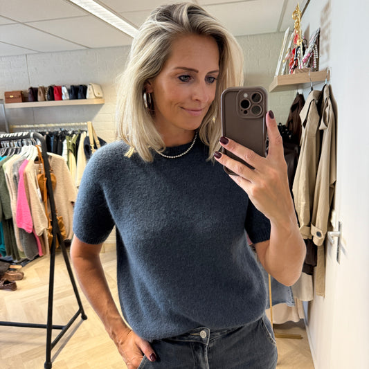 Trui Claudia Alpaca Steenblauw