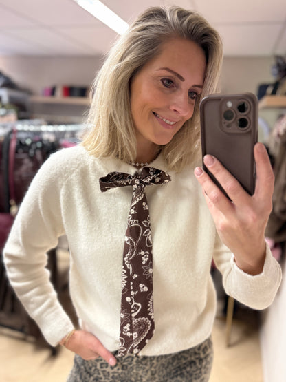 Vest Janet Sjaal Paisley Ecru