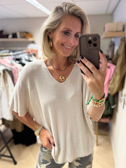 Shirt May Viscose Lurex Champagne