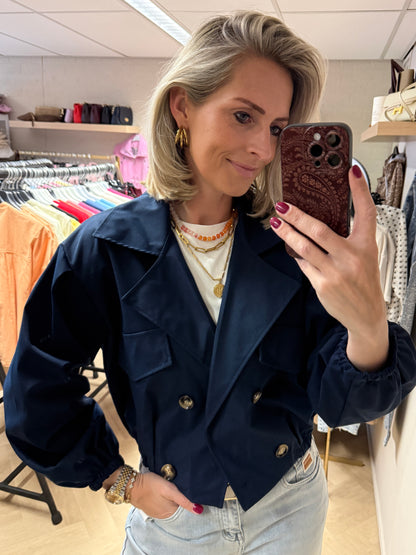 Jas Trench Donkerblauw
