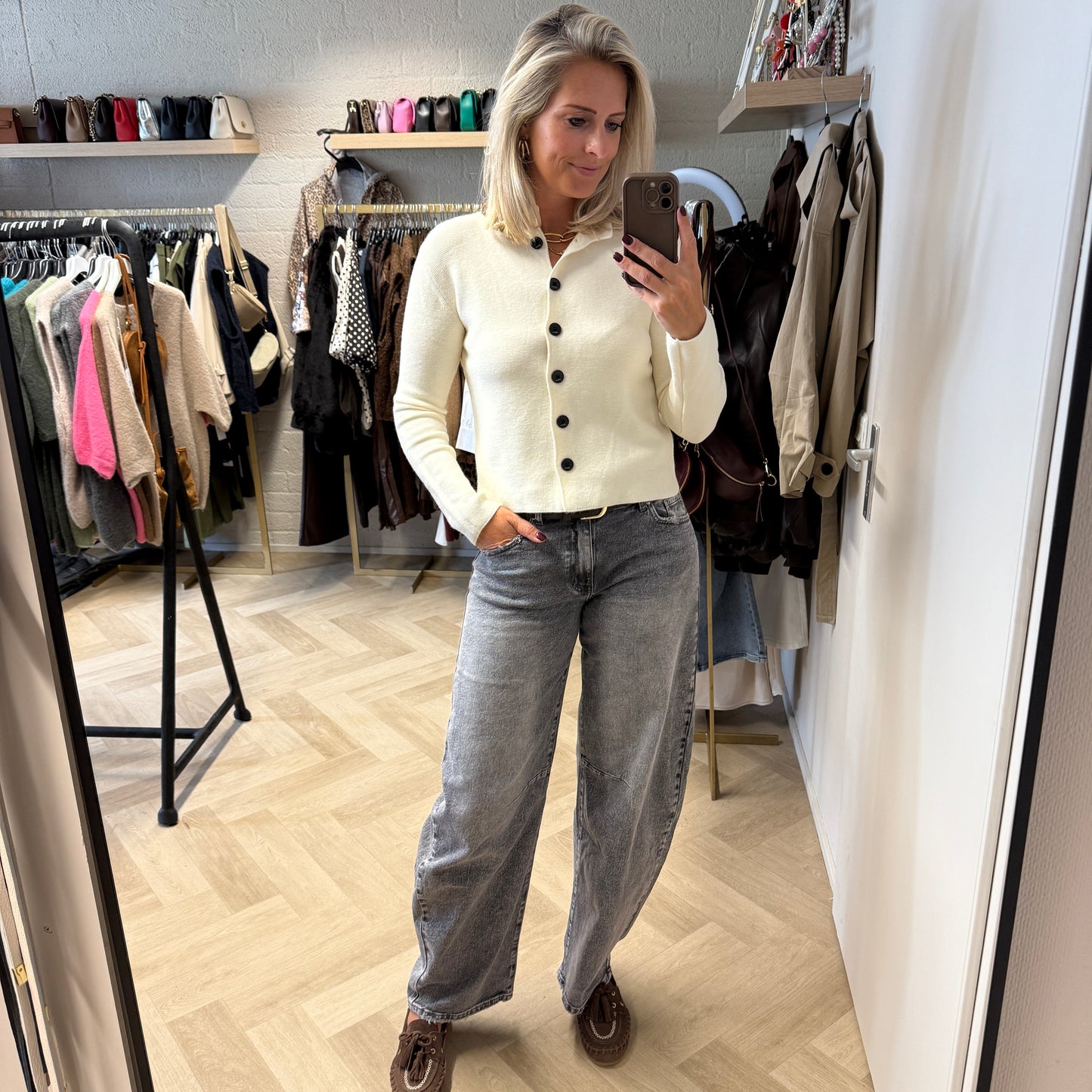 Vest Jessy Knoopjes Offwhite
