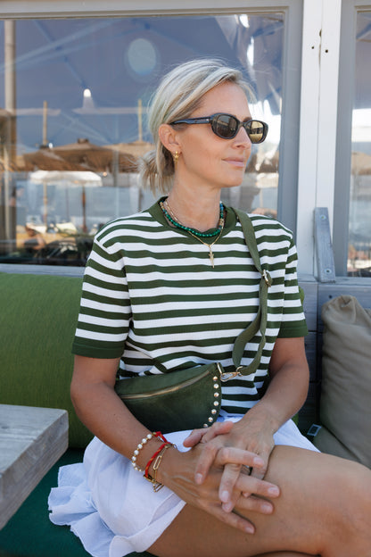Trui Molly Streep Groen Wit