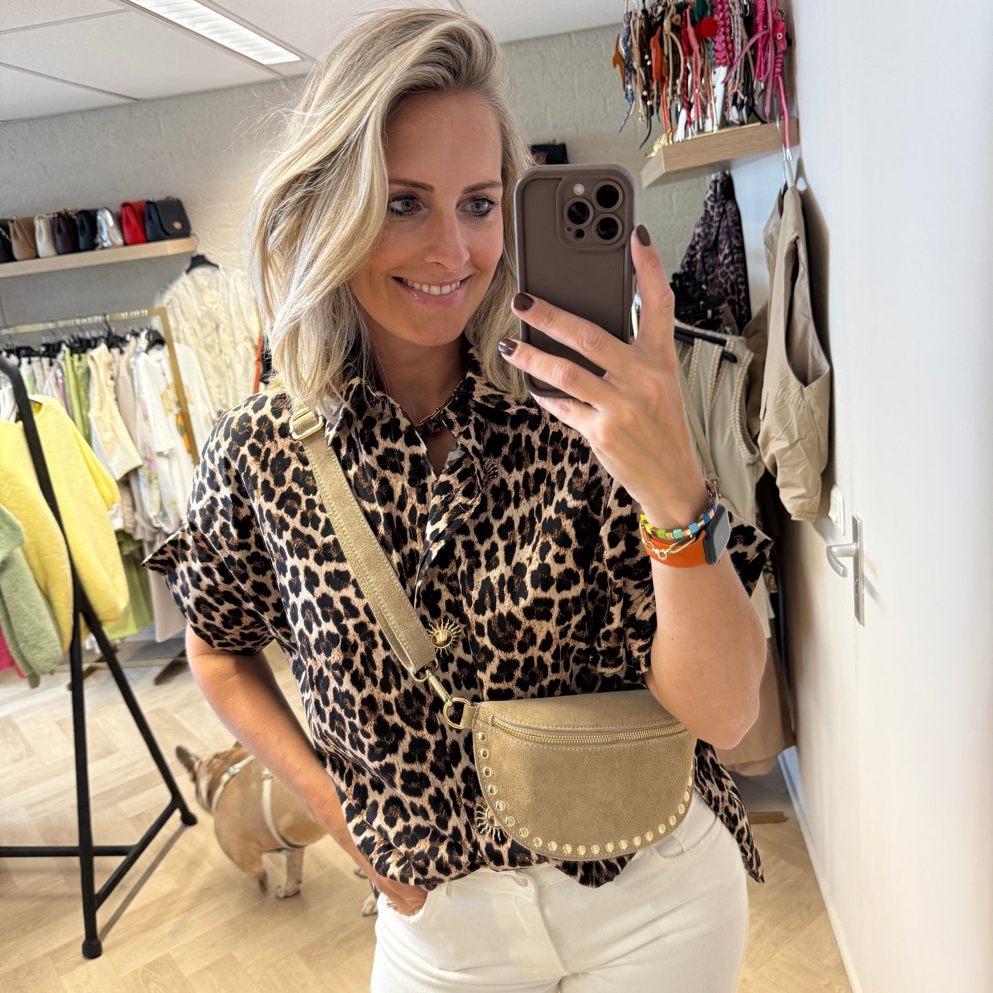 Tas Debby Suède Studs Zand