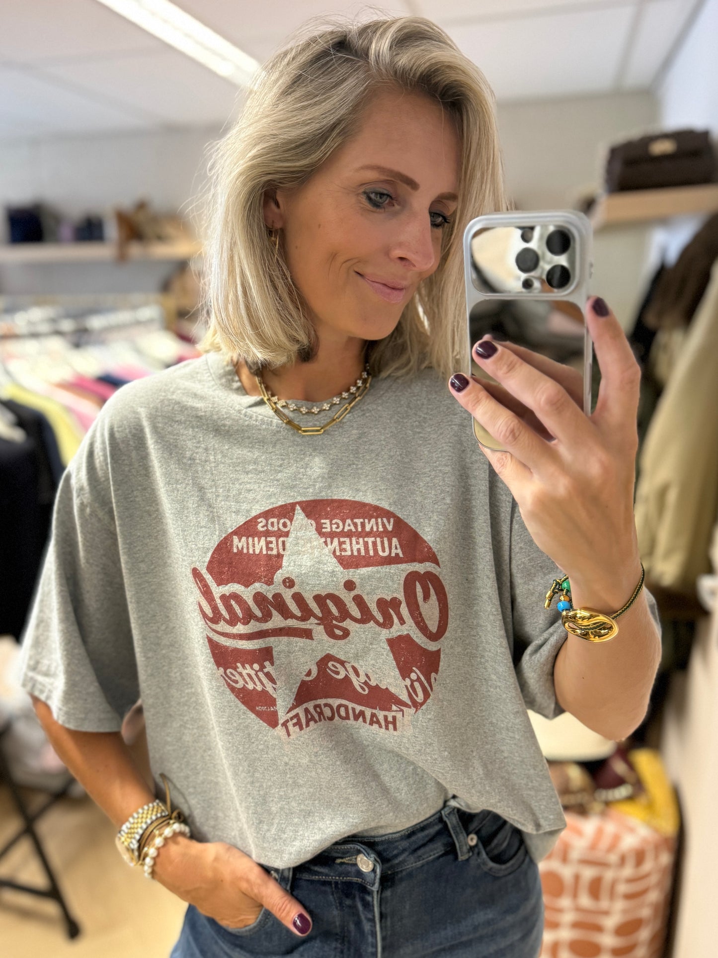 T-Shirt Julia Vintage Grey Melange