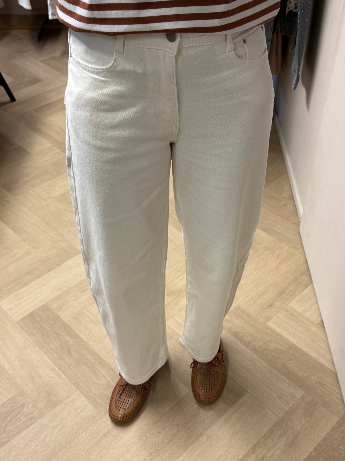 Jeans Nelly Barrel Ecru