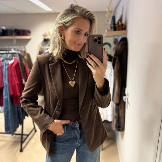 Blazer Claire Herringbone Choco