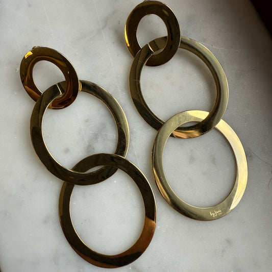 Oorbellen Ringen Plat Goud