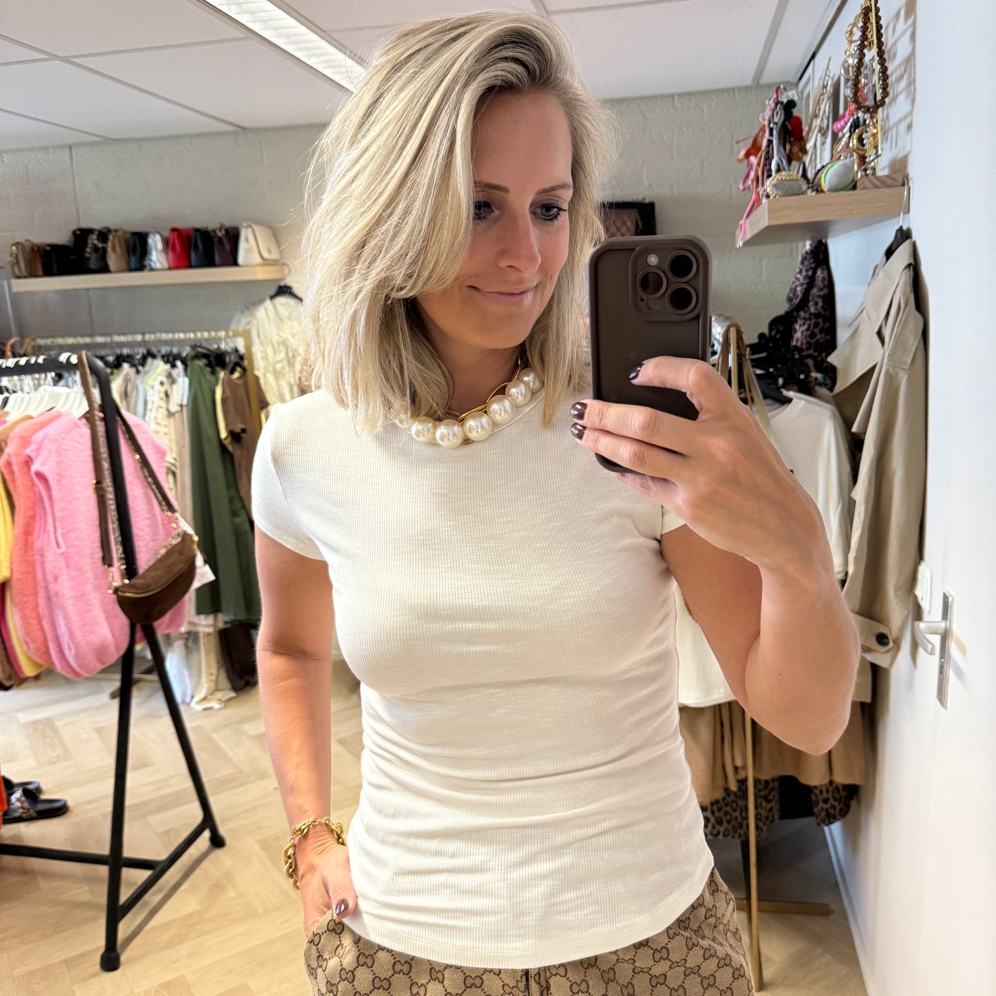 T-shirt Basic Viscose Molly Crème