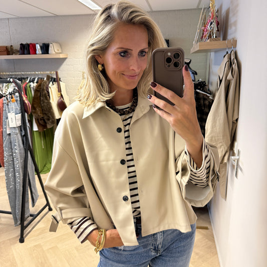 PU Trenchcoat Stevie Cape Offwhite