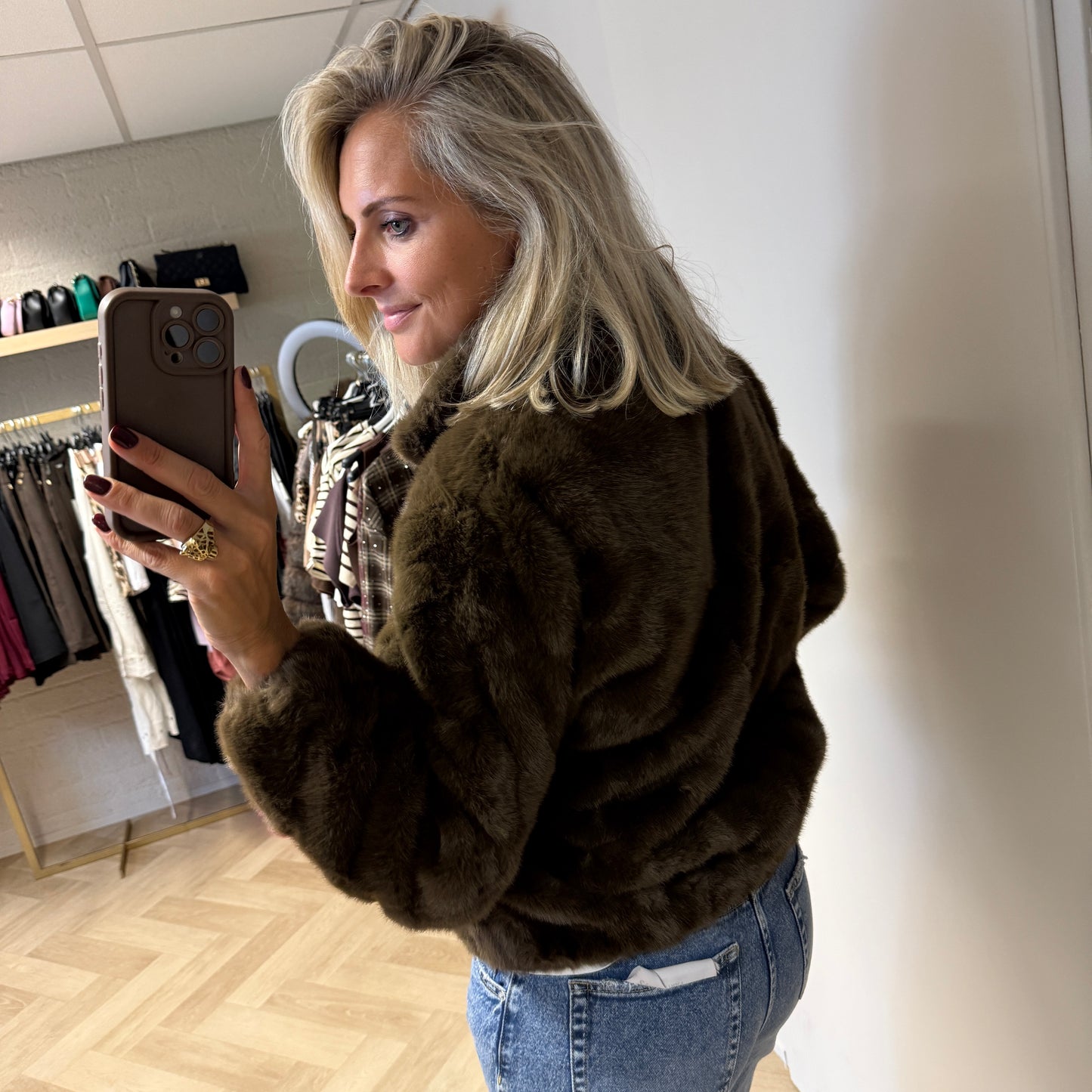 Jack Esmee Faux Fur Coffee