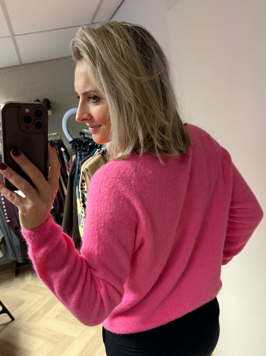 Vest Claudia Lange Mouw Alpaca Bubblegum