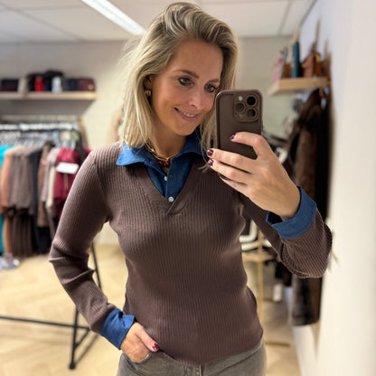 Trui Elza Denim Knit Choco