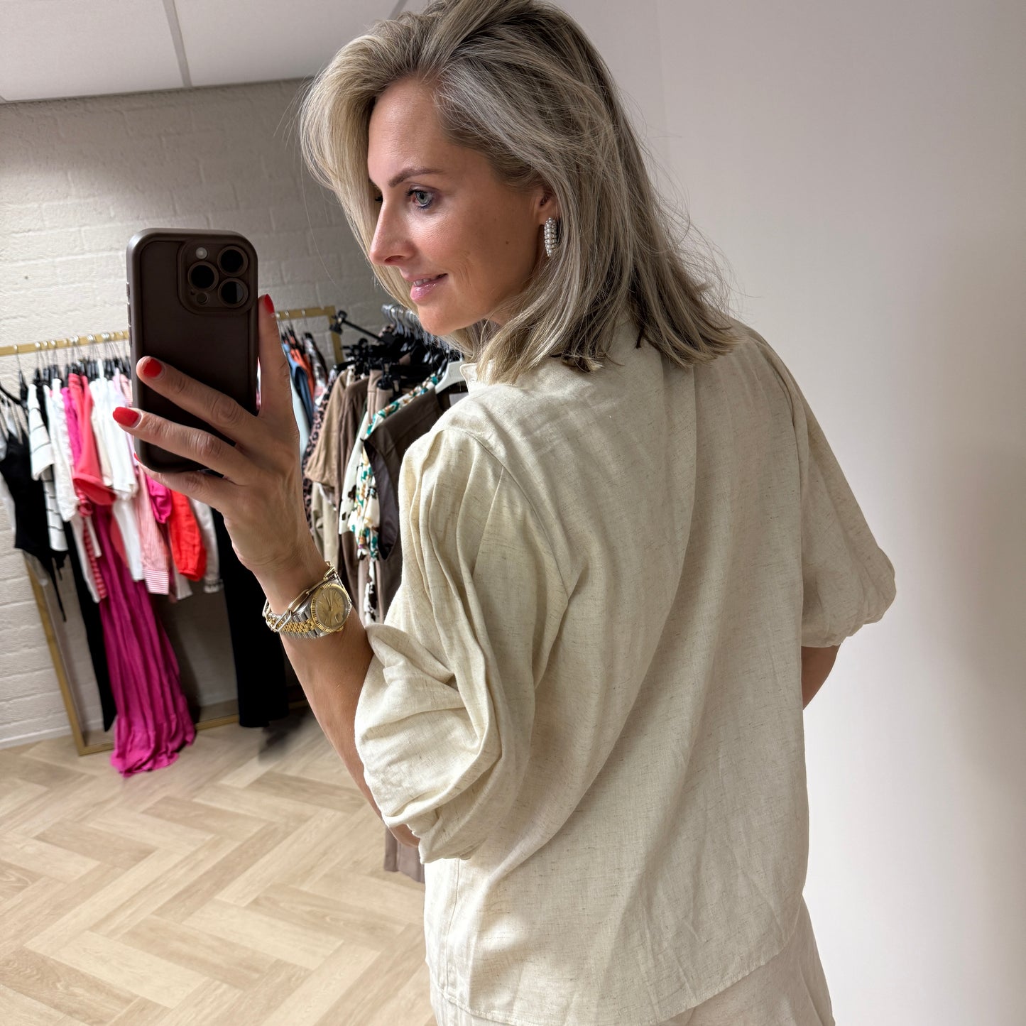 Blouse Indy Linnen Beige