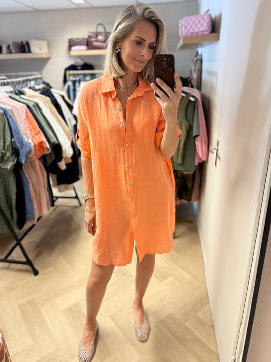 Blouse Jurk Puro Linnen Peach