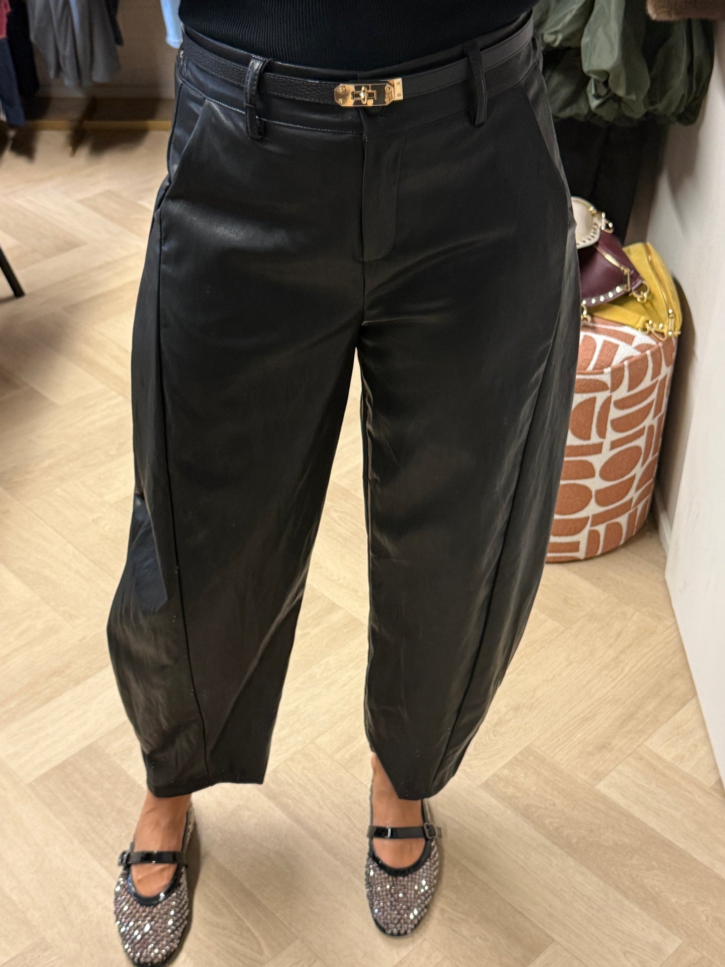 Broek Haily PU Zwart