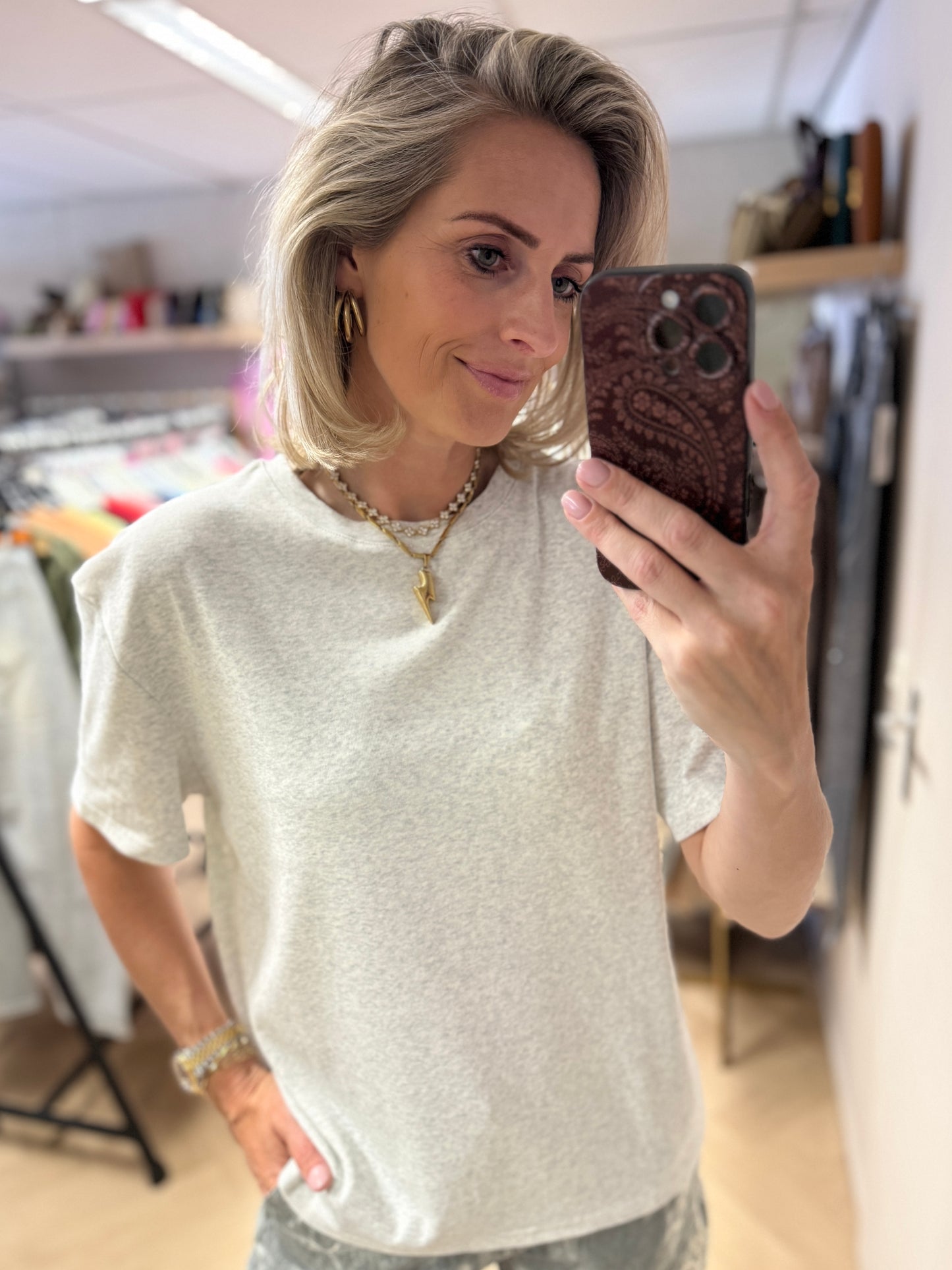 Shirt Kylie Basic Grijs Melêe