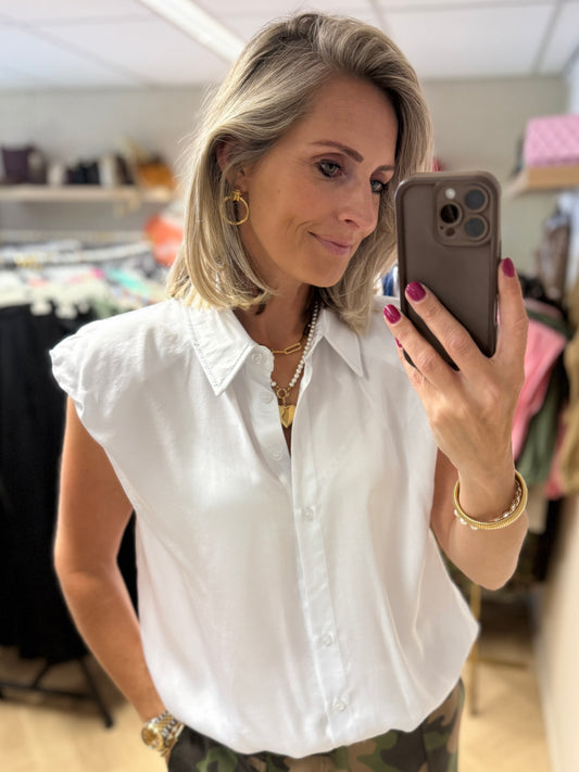 Blouse Nikki Satijn Koord Wit