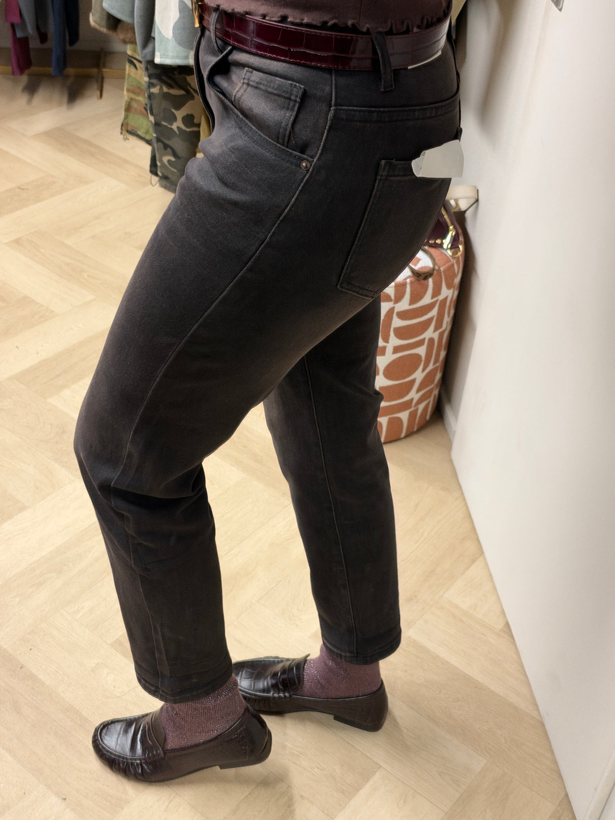 Jeans Eva Mom Fit Donkerbruin