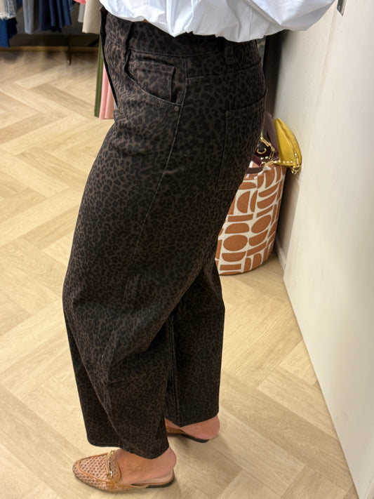 Jeans Balloon Leopard Donkerbruin