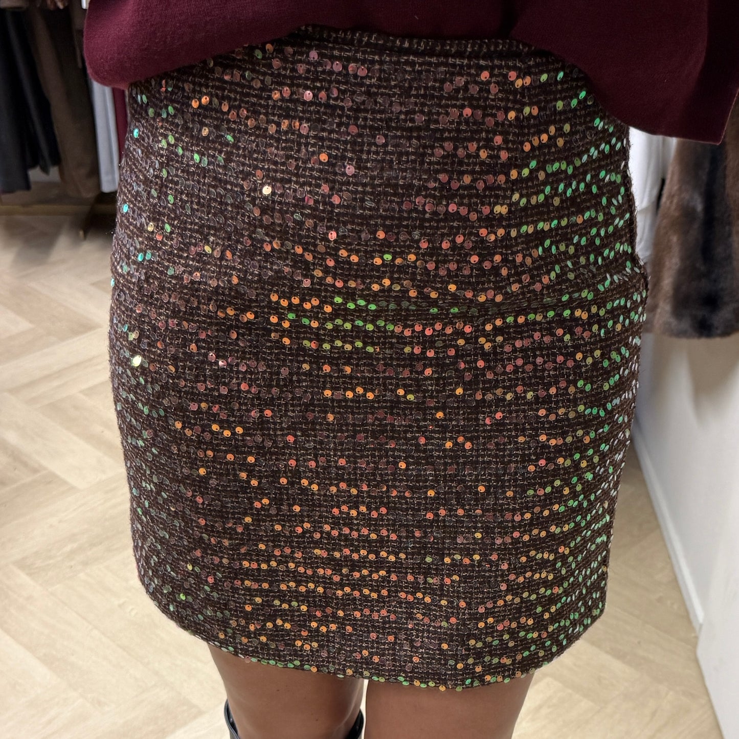 Rok Daisy Paillet Bouclé Bruin
