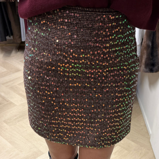 Rok Daisy Paillet Bouclé Bruin