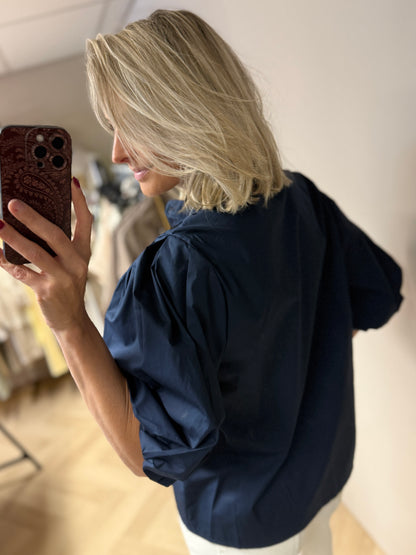 Blouse Fenna KM Pofmouw Donkerblauw
