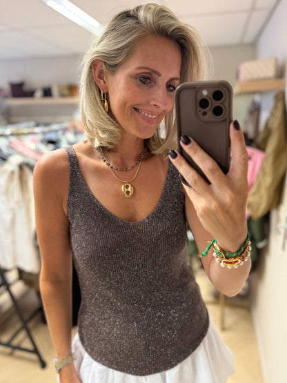Top May Viscose Lurex Choco