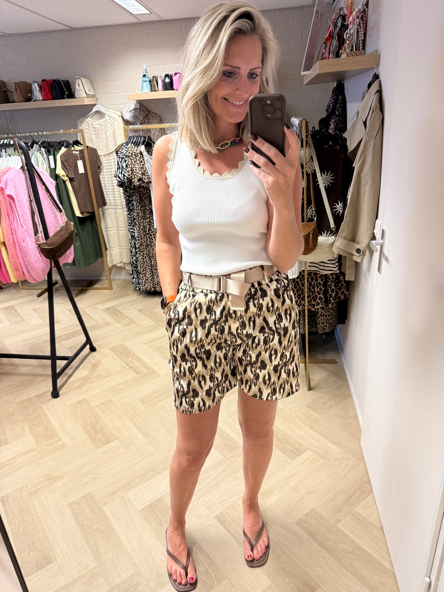 Top Sophia Rib Lurex Wit