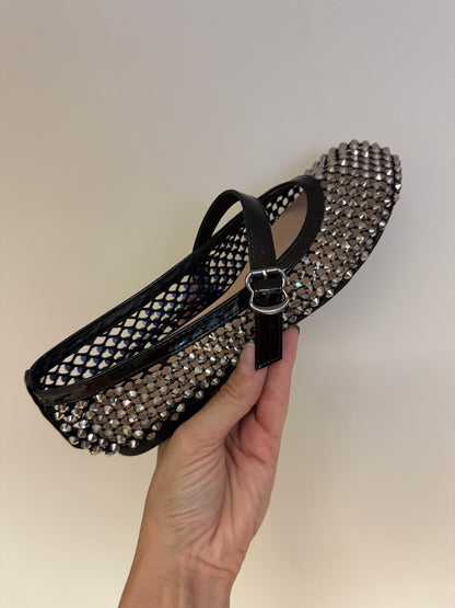Ballerina Strass Studs Zwart