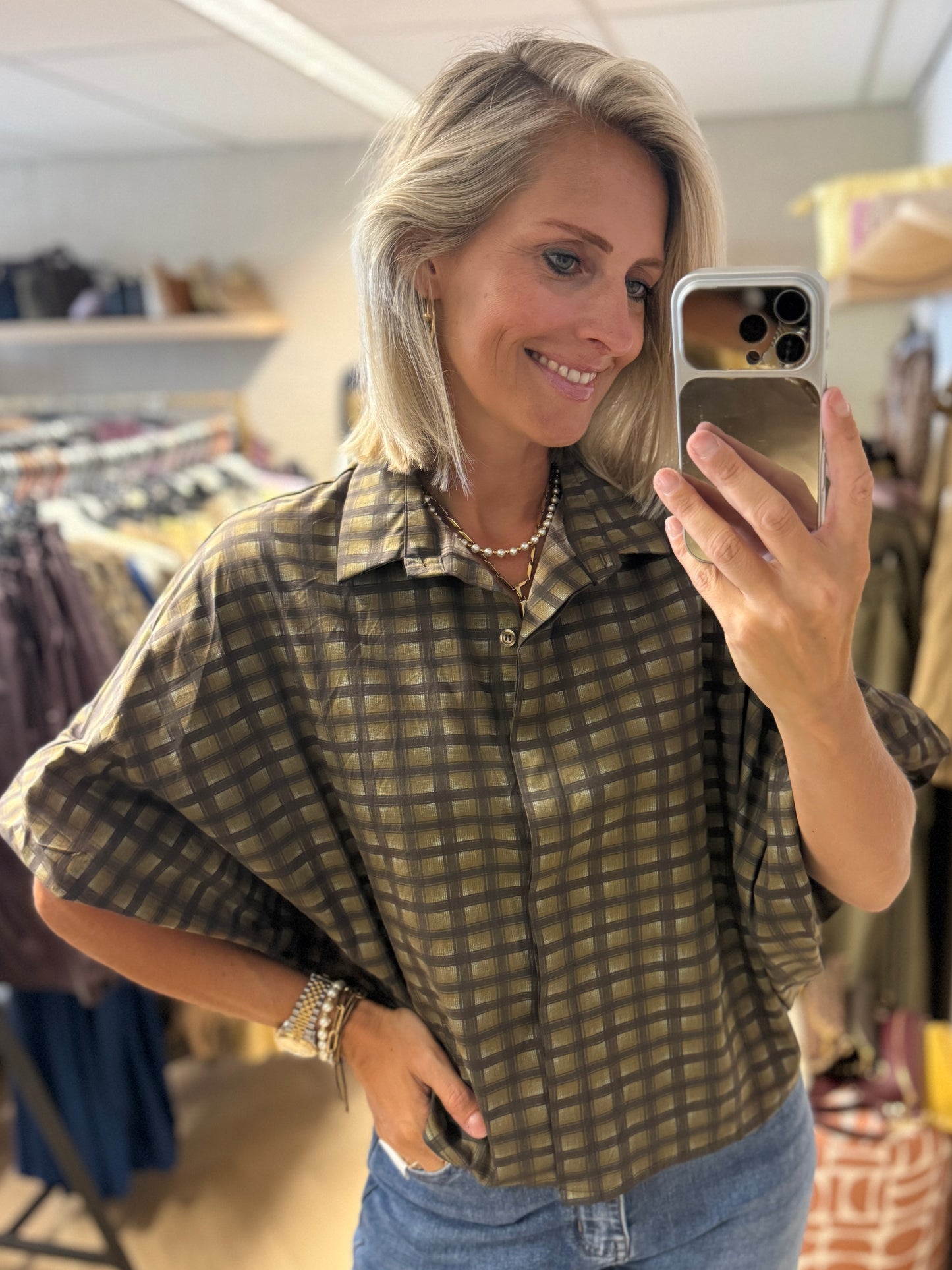 Blouse Mila Ruit Ballonmouwen