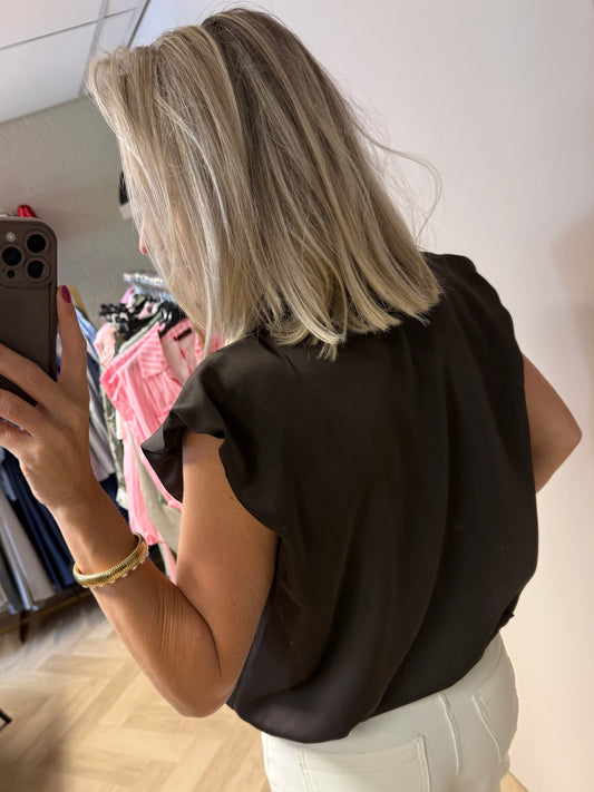 Blouse Nikki Satijn Koord Choco