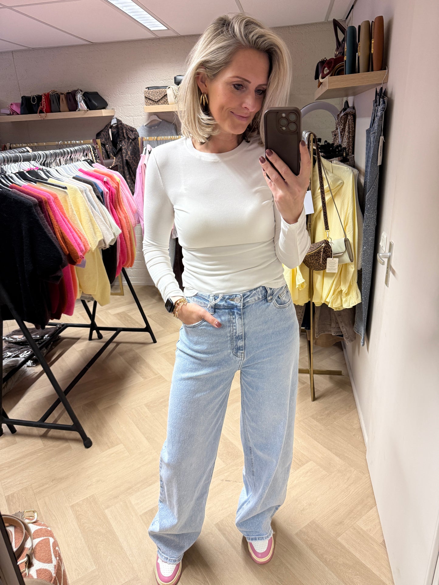 Shirt Basis Lange Mouw Wit