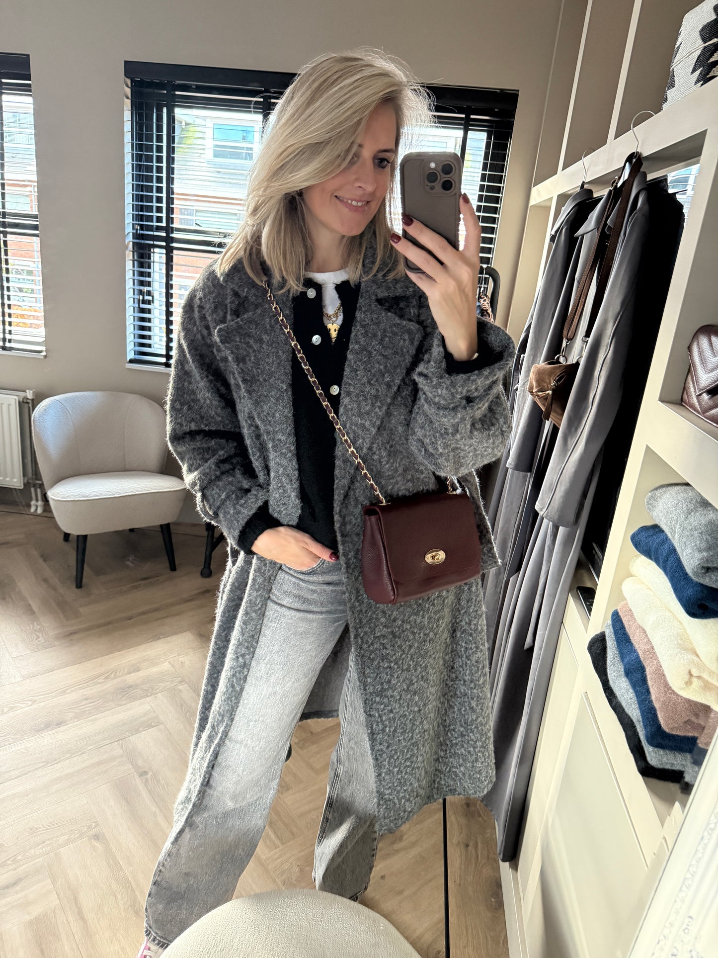 Tas Nina Leder Burgundy