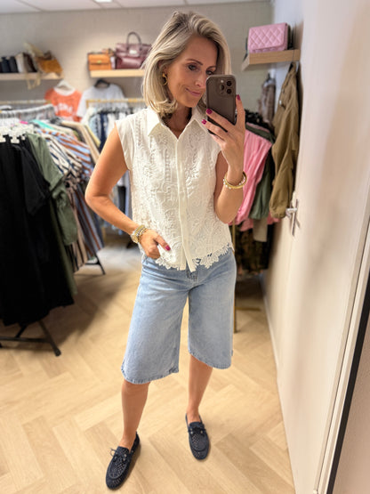 Blouse Mandy Broderie Anglaise Wit