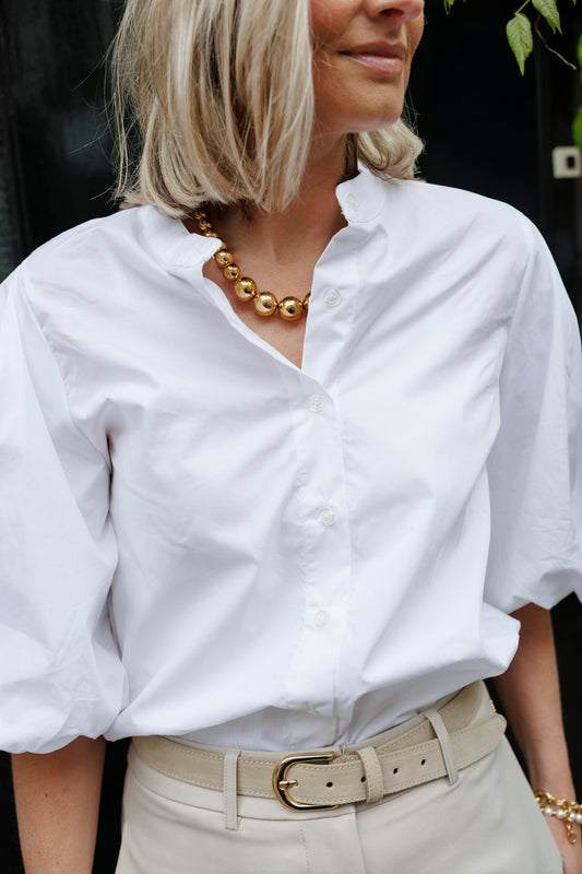 Blouse Fenna KM Pofmouw Wit