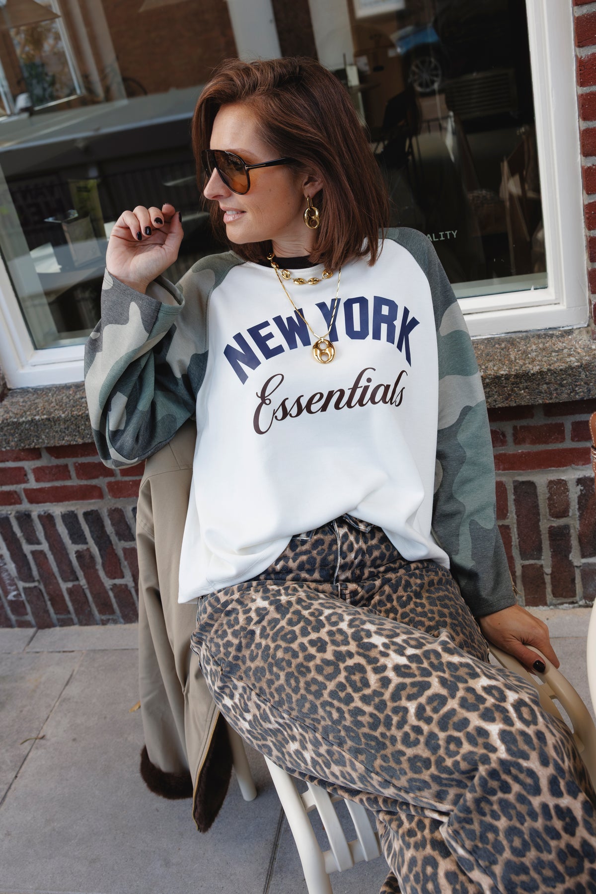 Longsleeve  Raglan Army NY Essentials Bruin