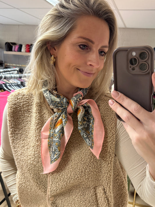 Sjaal Viscose Print Roze