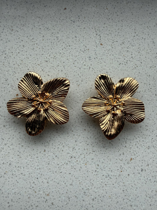 Button Cover Set Flower Goud