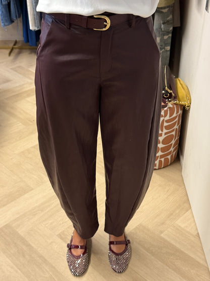 Broek Haily PU Burgundy