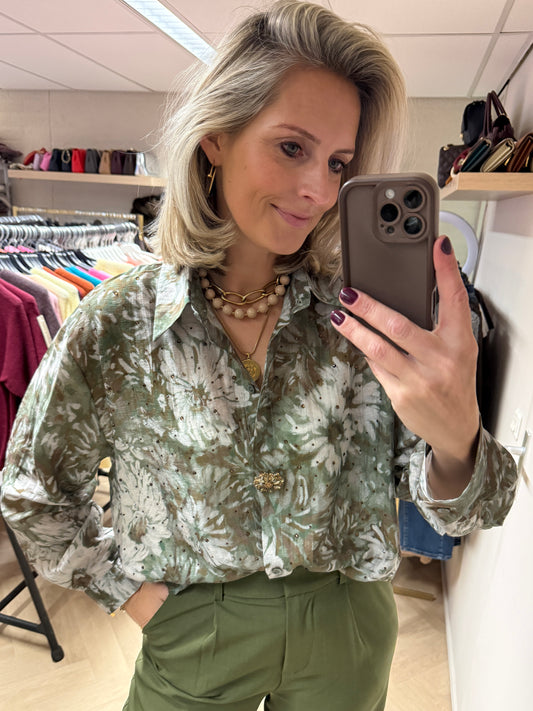 Blouse Sas Flowers Groen