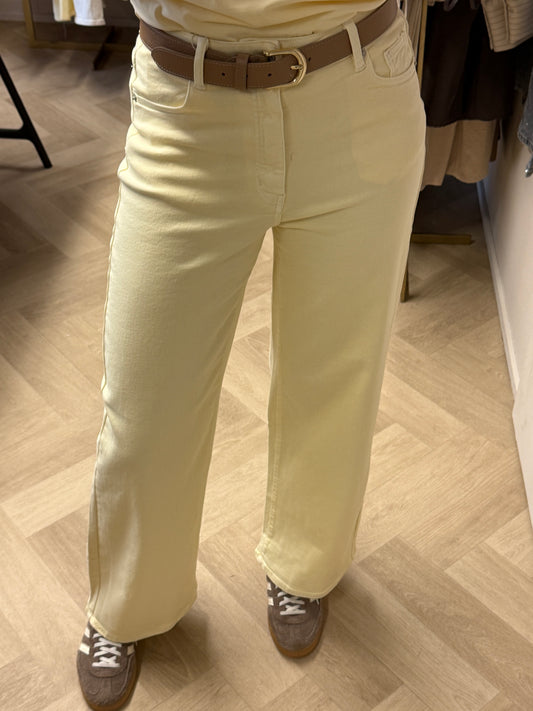 Jeans Laulia Wide Leg Zachtgeel